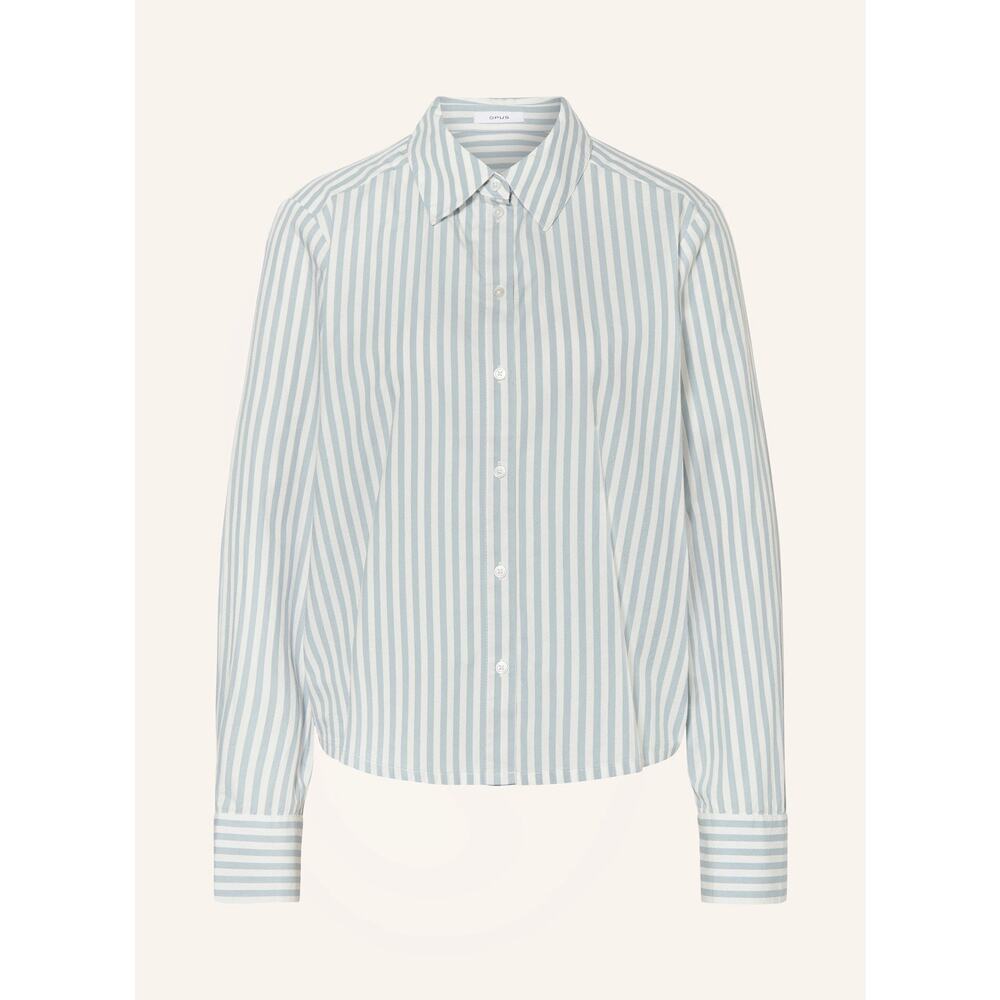 opus febula Blue Grey white Striped Button Down 44 XXL